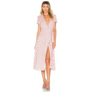 NWT L'Academie Tuscy wrap Dress stripe red stripe